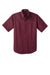 CornerStone SP18 Mens SuperPro Stain Resistant Short Sleeve Button Down Shirt w/ Pocket Burgundy Flat Front