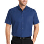 CornerStone Mens SuperPro Stain Resistant Short Sleeve Button Down Shirt w/ Pocket - Royal Blue