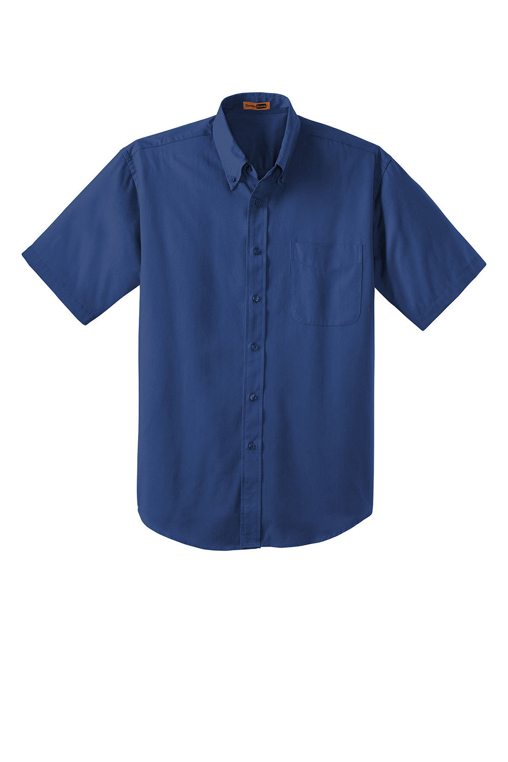 CornerStone SP18 Mens SuperPro Stain Resistant Short Sleeve Button Down Shirt w/ Pocket Royal Blue Flat Front