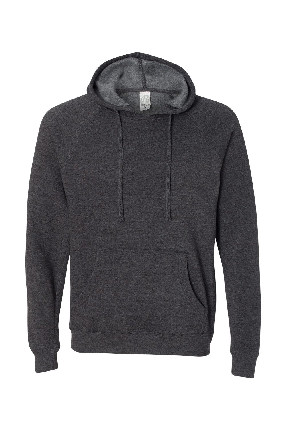 Independent Trading Co. PRM33SBP Mens Special Blend Raglan Hooded Sweatshirt Hoodie Carbon Grey Flat Front