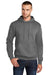 Port & Company PC78H/PC78HT Mens Core Pill Resistant Fleece Hooded Sweatshirt Hoodie Heather Graphite Grey Model Front