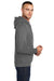 Port & Company PC78H/PC78HT Mens Core Pill Resistant Fleece Hooded Sweatshirt Hoodie Heather Graphite Grey Model Side