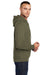 Port & Company PC78H/PC78HT Mens Core Pill Resistant Fleece Hooded Sweatshirt Hoodie Olive Drab Green Model Side