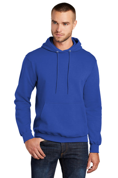 Port & Company PC78H/PC78HT Mens Core Pill Resistant Fleece Hooded Sweatshirt Hoodie True Royal Blue Model Front