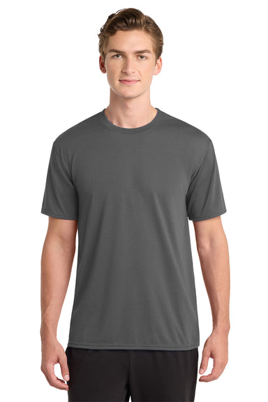 Gildan 42000/G420 Mens Performance Jersey Moisture Wicking Short Sleeve Crewneck T-Shirt Charcoal Grey Model Front