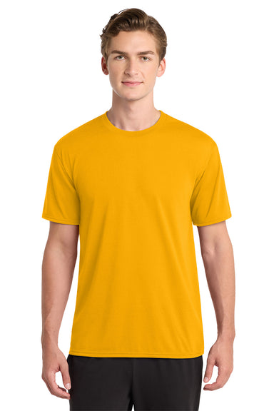 Gildan 42000/G420 Mens Performance Jersey Moisture Wicking Short Sleeve Crewneck T-Shirt Gold Model Front