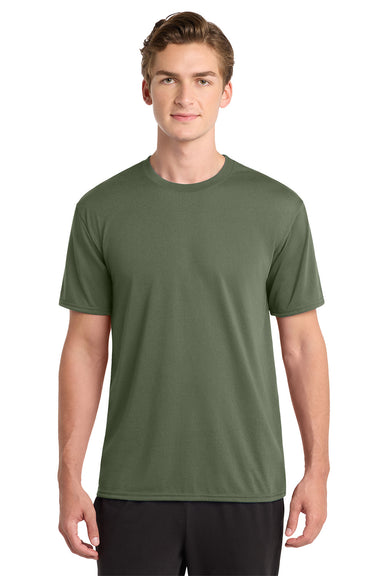 Gildan 42000/G420 Mens Performance Jersey Moisture Wicking Short Sleeve Crewneck T-Shirt Military Green Model Front