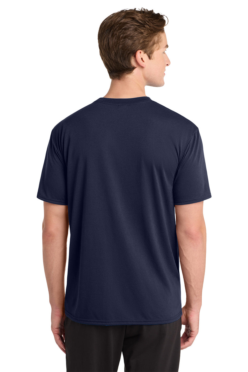 Gildan 42000/G420 Mens Performance Jersey Moisture Wicking Short Sleeve Crewneck T-Shirt Navy Blue Model Back