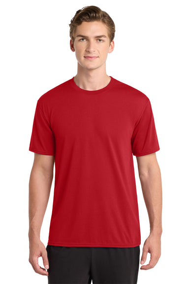 Gildan 42000/G420 Mens Performance Jersey Moisture Wicking Short Sleeve Crewneck T-Shirt Red Model Front