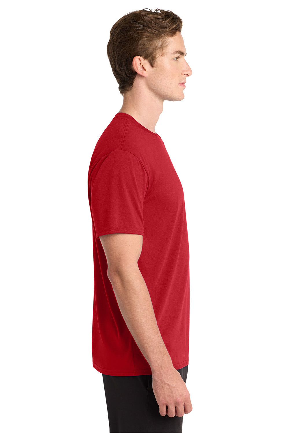 Gildan 42000/G420 Mens Performance Jersey Moisture Wicking Short Sleeve Crewneck T-Shirt Red Model Side