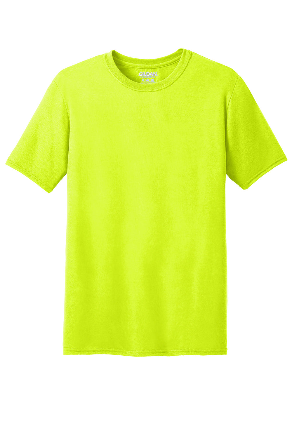 Gildan 42000/G420 Mens Performance Jersey Moisture Wicking Short Sleeve Crewneck T-Shirt Safety Green Flat Front