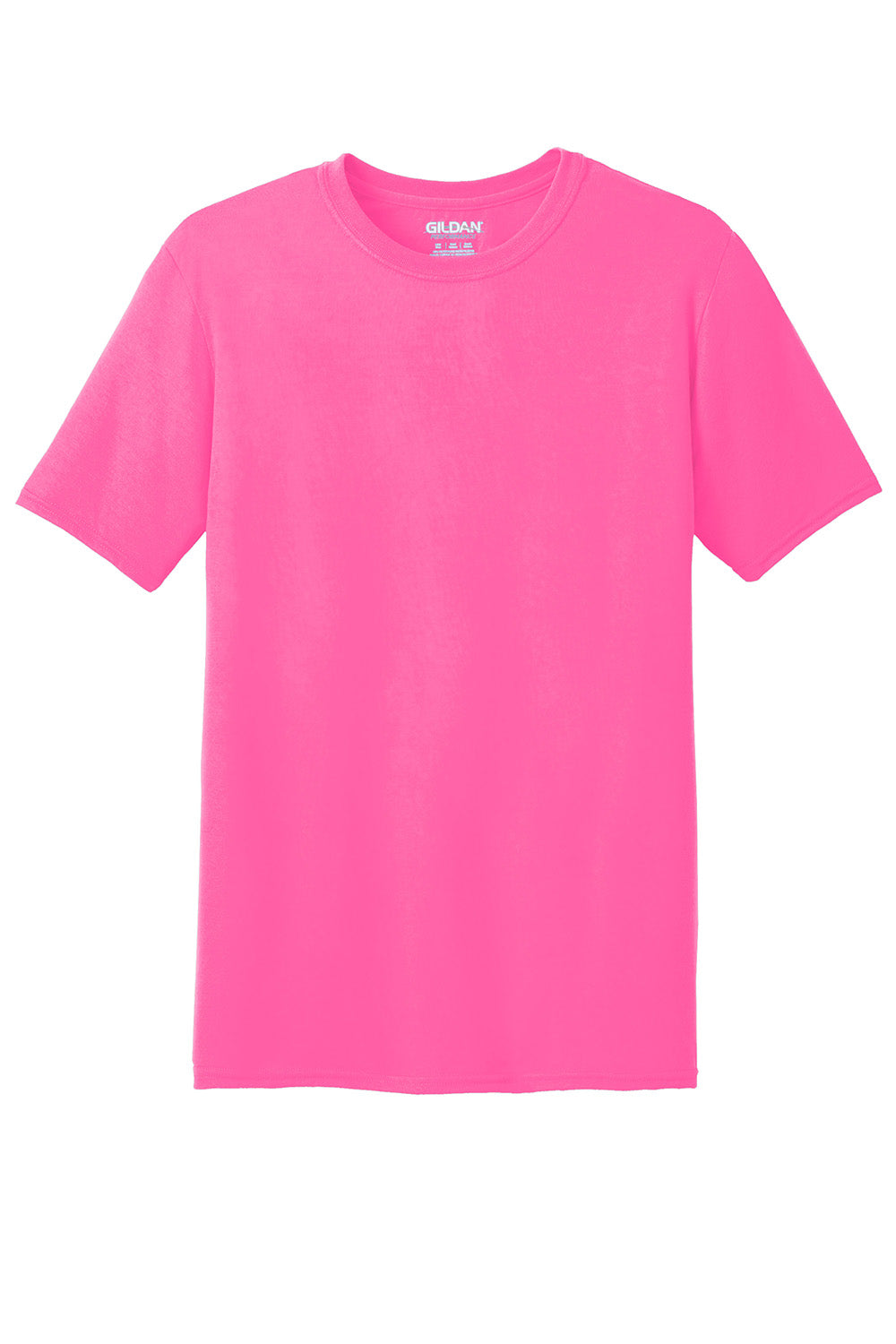 Gildan 42000/G420 Mens Performance Jersey Moisture Wicking Short Sleeve Crewneck T-Shirt Safety Pink Flat Front