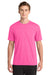 Gildan 42000/G420 Mens Performance Jersey Moisture Wicking Short Sleeve Crewneck T-Shirt Safety Pink Model Front