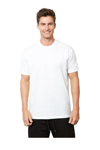 Next Level 4210 Mens Eco Performance Short Sleeve Crewneck T-Shirt White Model Front