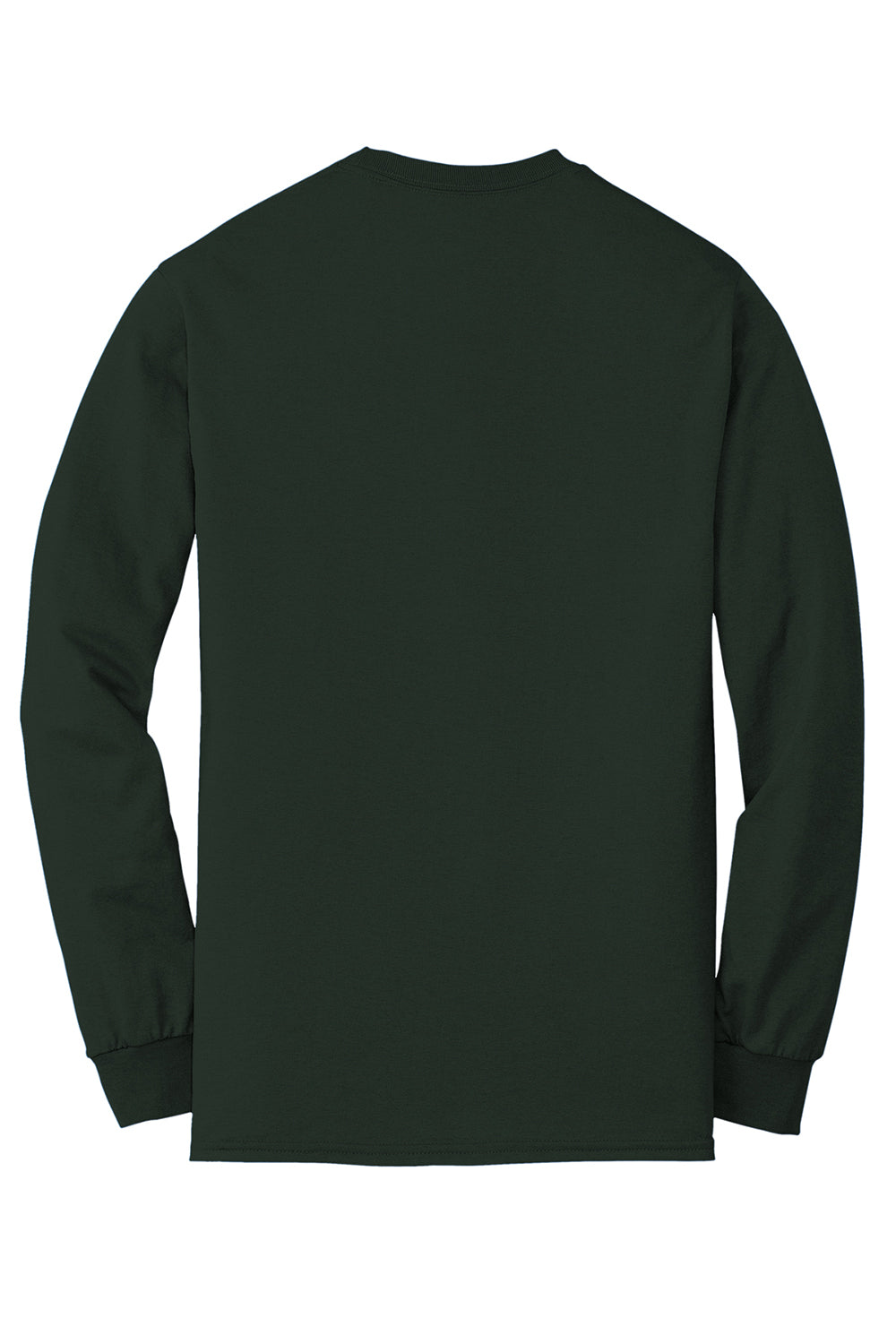 Gildan 8400/G840 Mens DryBlend Moisture Wicking Long Sleeve Crewneck T-Shirt Forest Green Flat Back