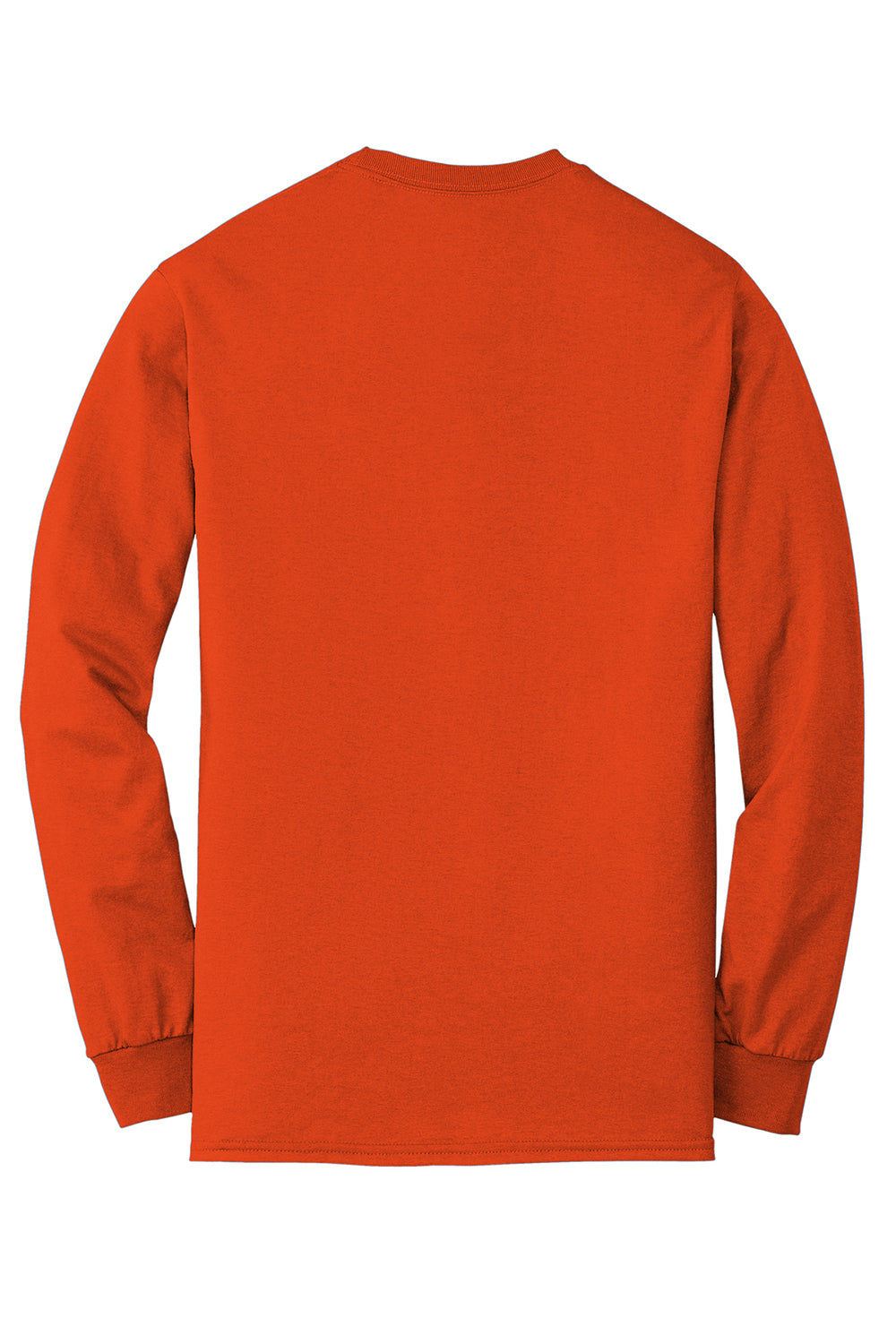 Gildan 8400/G840 Mens DryBlend Moisture Wicking Long Sleeve Crewneck T-Shirt Orange Flat Back