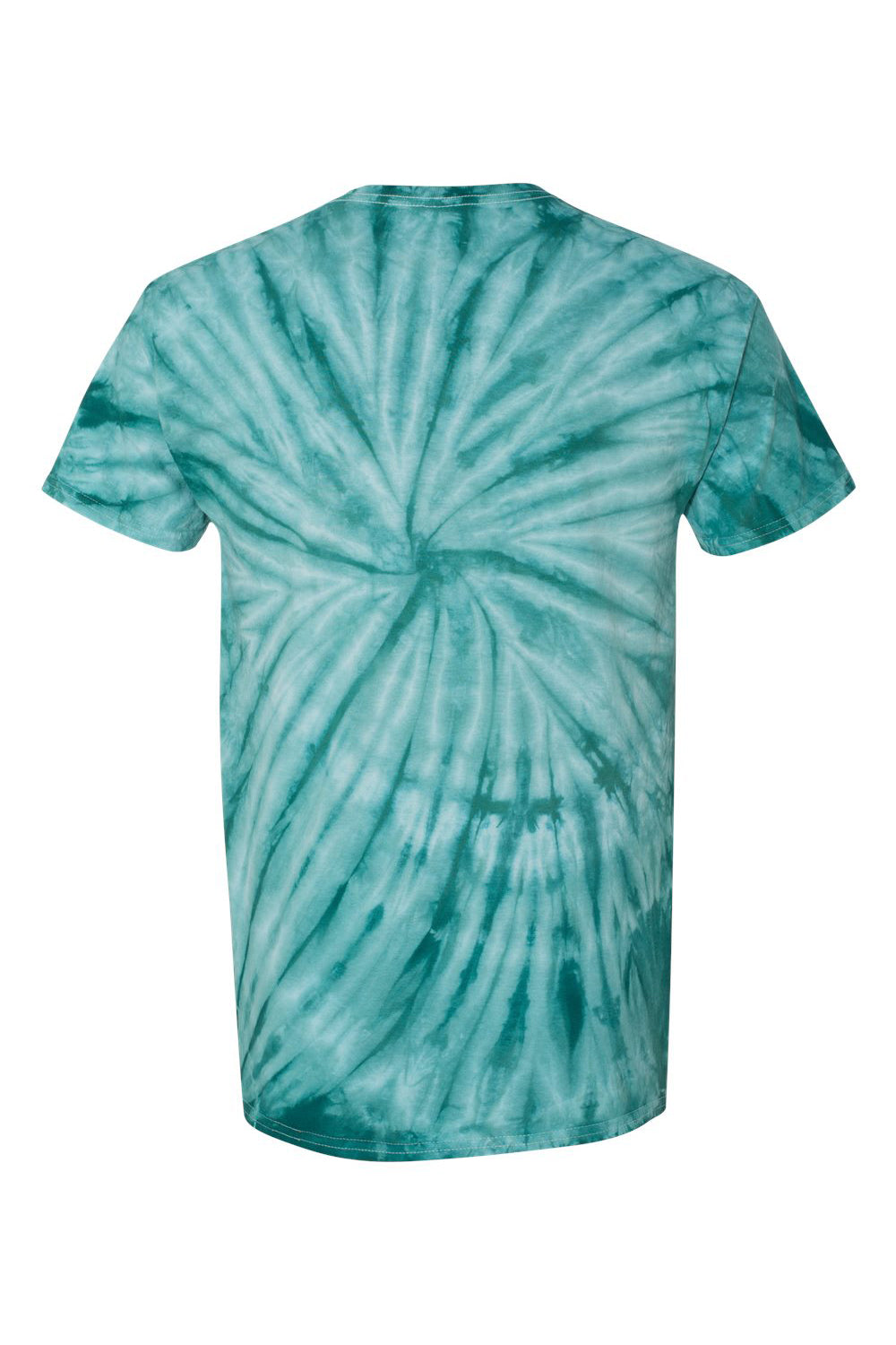 Dyenomite 200CY Mens Cyclone Pinwheel Tie Dyed Short Sleeve Crewneck T-Shirt Teal Flat Back