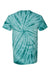 Dyenomite 200CY Mens Cyclone Pinwheel Tie Dyed Short Sleeve Crewneck T-Shirt Teal Flat Back