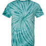 Dyenomite Mens Cyclone Pinwheel Tie Dyed Short Sleeve Crewneck T-Shirt - Teal - NEW