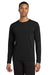 Gildan 42400/G424 Mens Performance Jersey Moisture Wicking Long Sleeve Crewneck T-Shirt Black Model Front