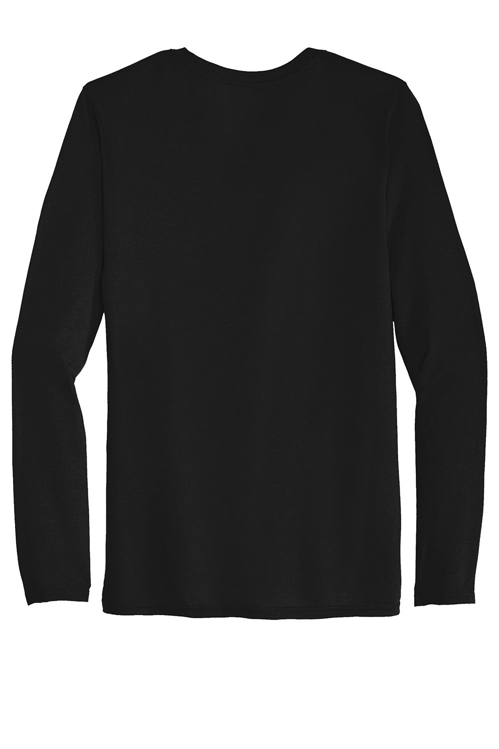 Gildan 42400/G424 Mens Performance Jersey Moisture Wicking Long Sleeve Crewneck T-Shirt Black Flat Back