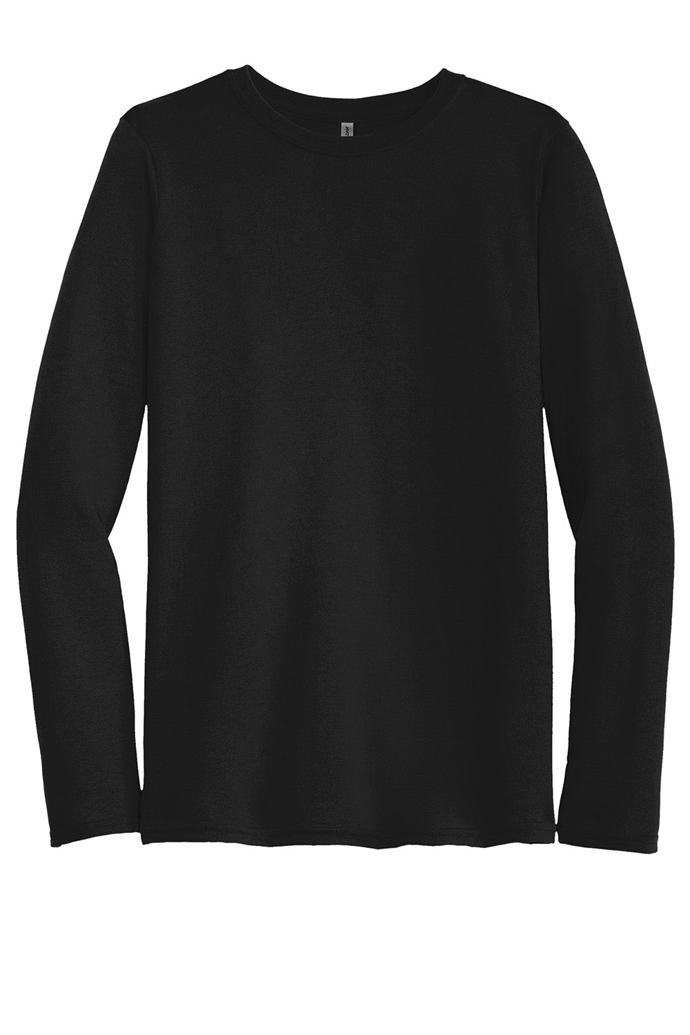 Gildan 42400/G424 Mens Performance Jersey Moisture Wicking Long Sleeve Crewneck T-Shirt Black Flat Front