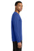 Gildan 42400/G424 Mens Performance Jersey Moisture Wicking Long Sleeve Crewneck T-Shirt Royal Blue Model Side