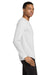 Gildan 42400/G424 Mens Performance Jersey Moisture Wicking Long Sleeve Crewneck T-Shirt White Model Side