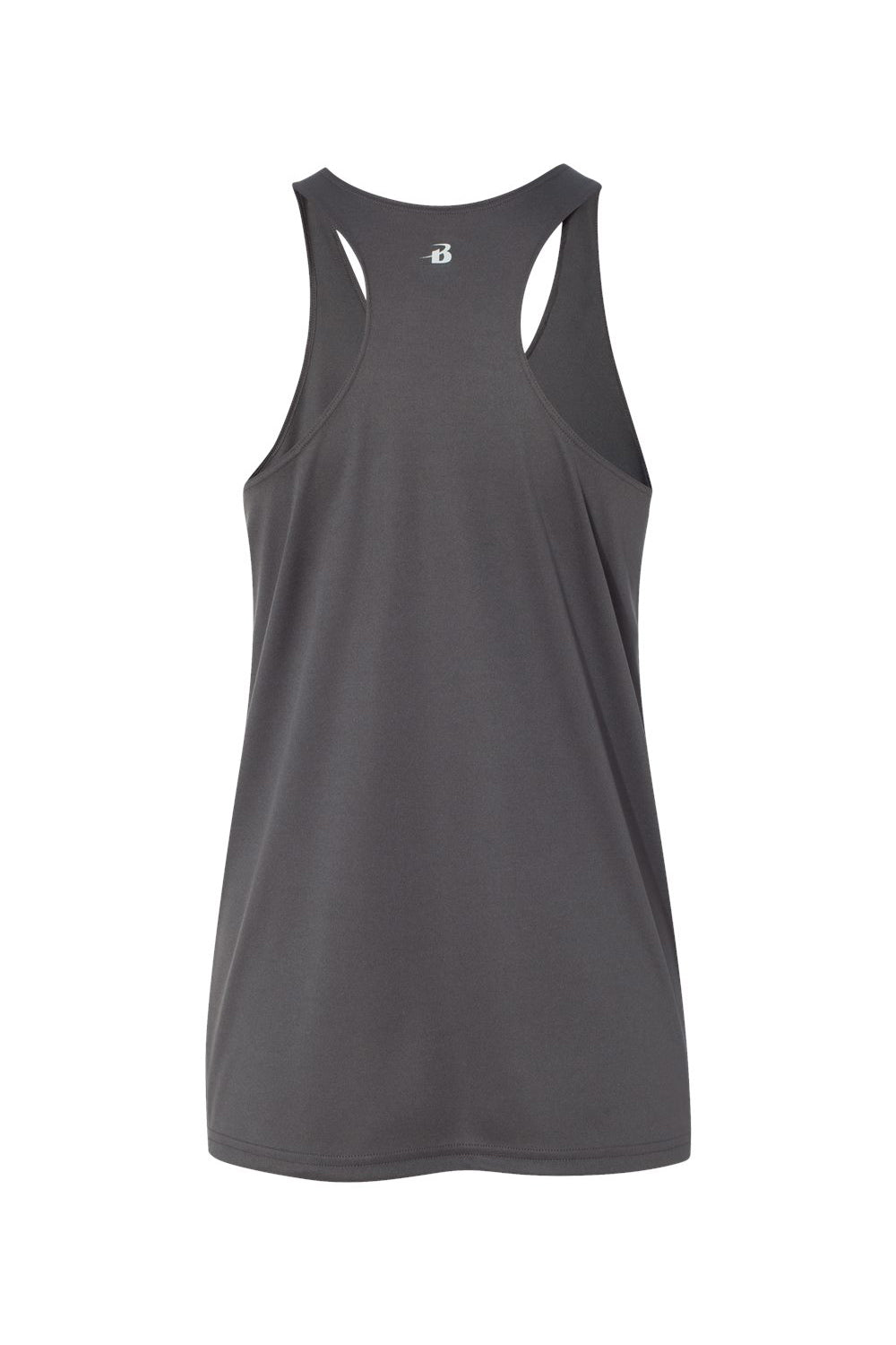 Badger 4166 Womens B-Core Moisture Wicking Racerback Tank Top Graphite Grey Flat Back