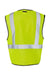 Kishigo 1519-1520 Mens Single Pocket Zipper Mesh Class 2 Vest Lime Green Flat Back