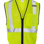 Kishigo Mens Single Pocket Zipper Mesh Class 2 Vest - Lime Green - NEW