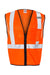 Kishigo 1519-1520 Mens Single Pocket Zipper Mesh Class 2 Vest Orange Flat Front