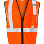 Kishigo Mens Single Pocket Zipper Mesh Class 2 Vest - Orange - NEW