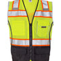 Kishigo Mens Premium Black Series Black Bottom Class 2 Vest - Lime Green - NEW