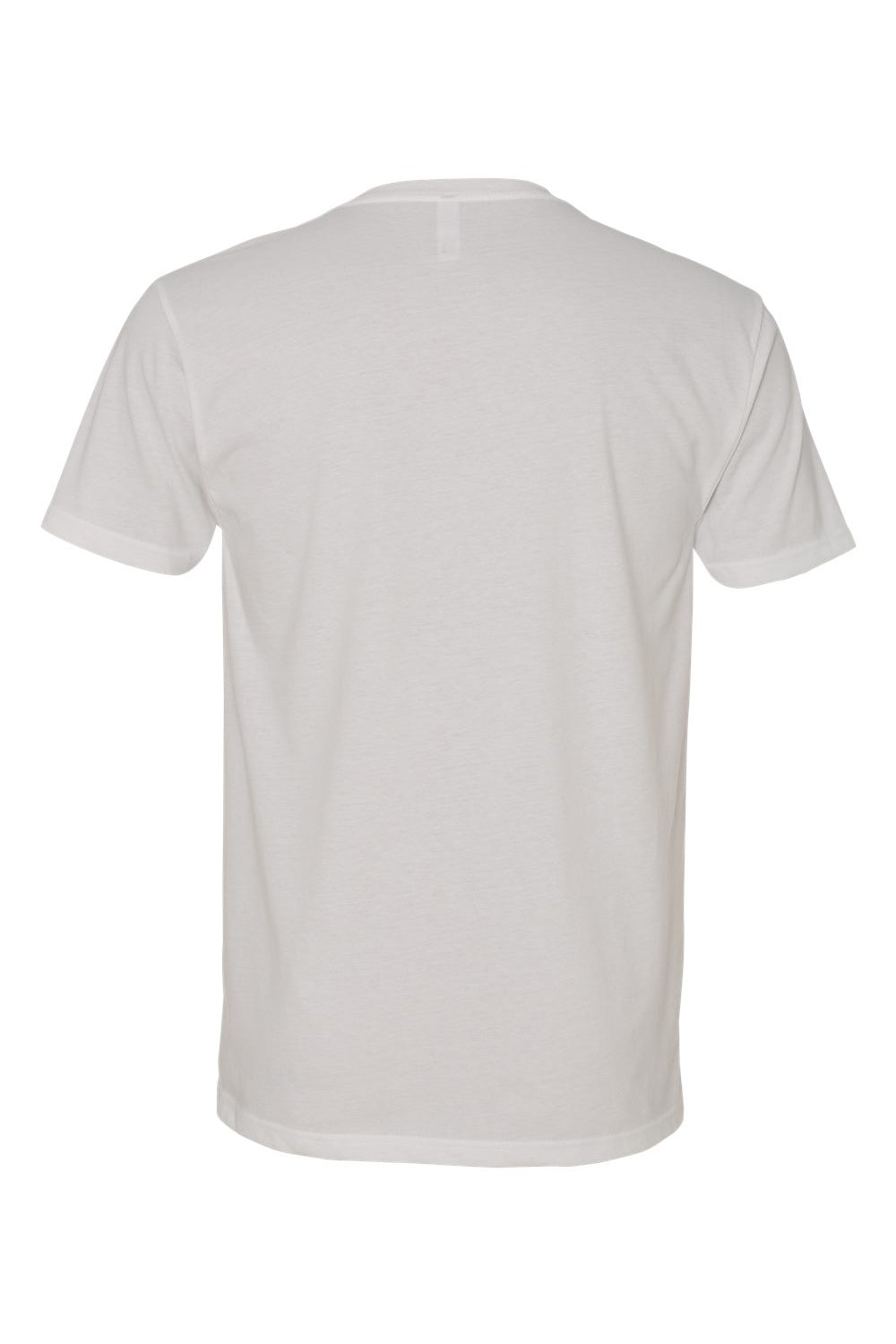 Next Level 6440 Mens Sueded Jersey Short Sleeve V-Neck T-Shirt White Flat Back