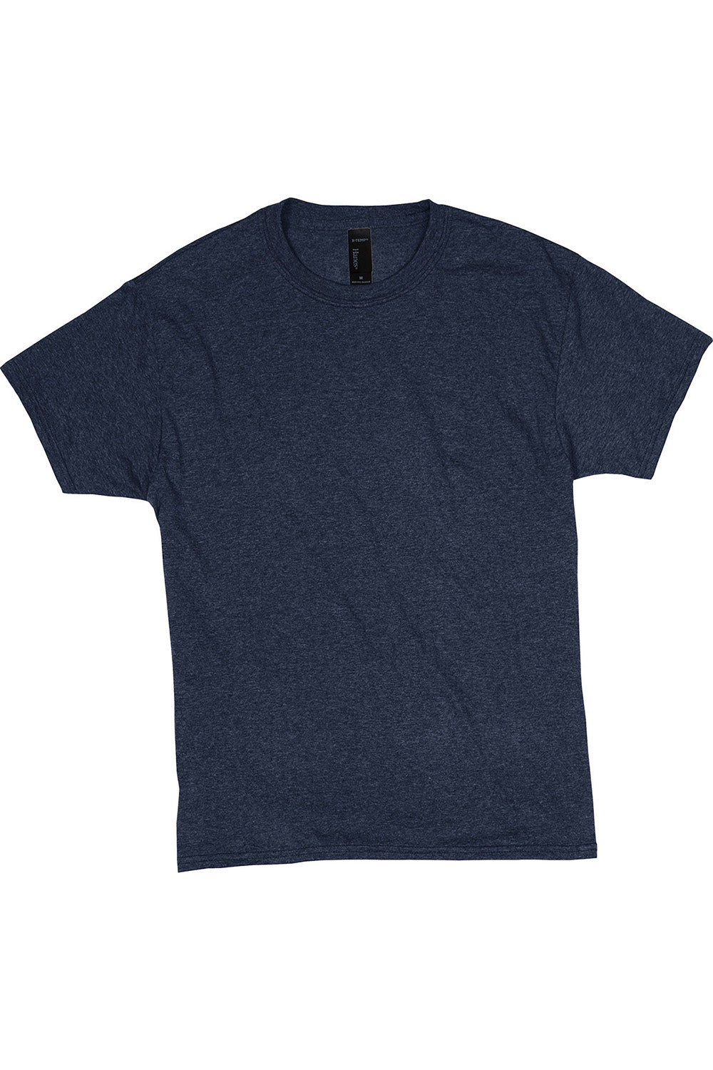 Hanes 42TB Mens X-Temp FreshIQ Moisture Wicking Short Sleeve Crewneck T-Shirt Navy Blue Flat Front