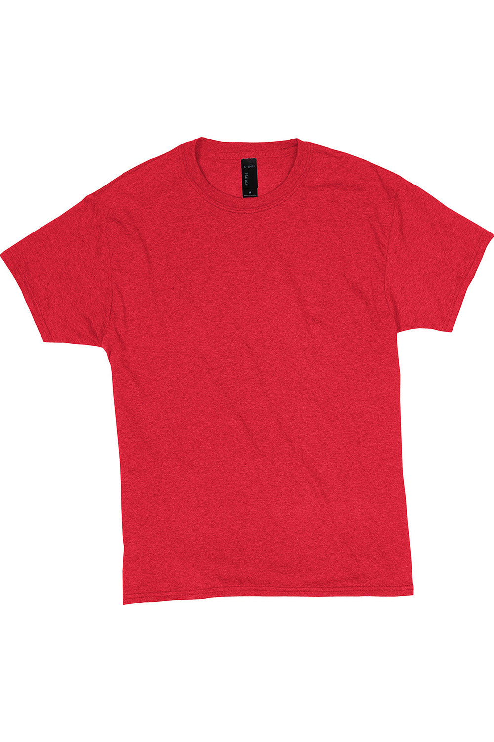 Hanes 42TB Mens X-Temp FreshIQ Moisture Wicking Short Sleeve Crewneck T-Shirt Red Flat Front