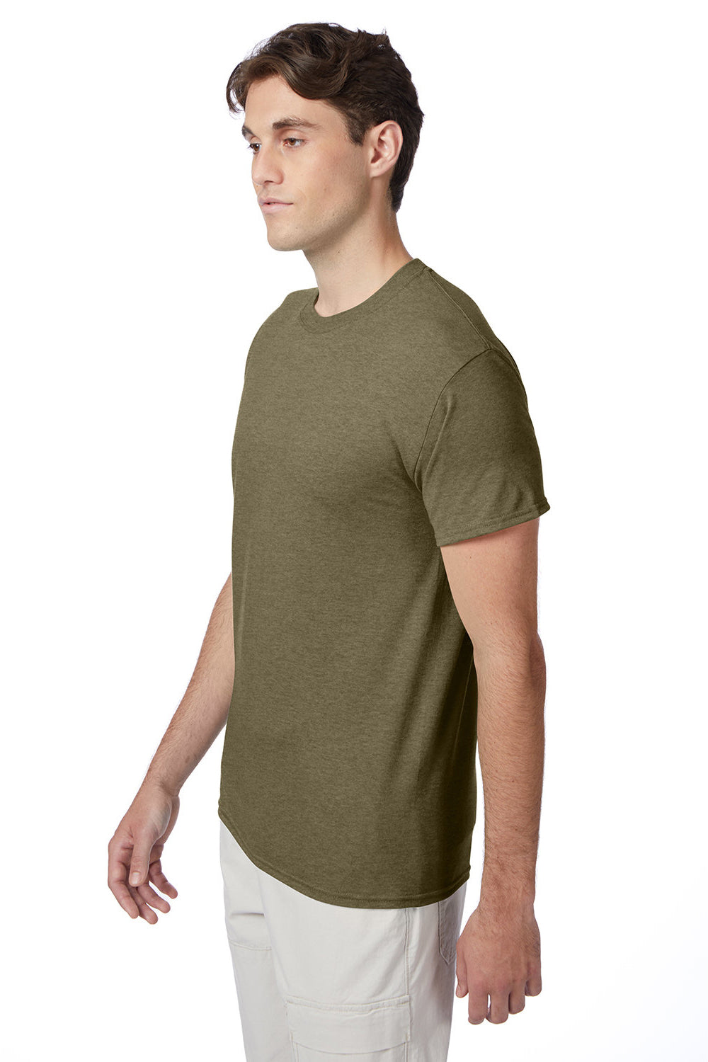 Hanes 42TB Mens X-Temp FreshIQ Moisture Wicking Short Sleeve Crewneck T-Shirt Heather Oregano Model 3Q