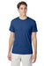 Hanes 42TB Mens X-Temp FreshIQ Moisture Wicking Short Sleeve Crewneck T-Shirt Heather Regal Navy Blue Model Front