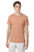 Hanes 42TB Mens X-Temp FreshIQ Moisture Wicking Short Sleeve Crewneck T-Shirt Heather Cantaloupe Orange Model Front