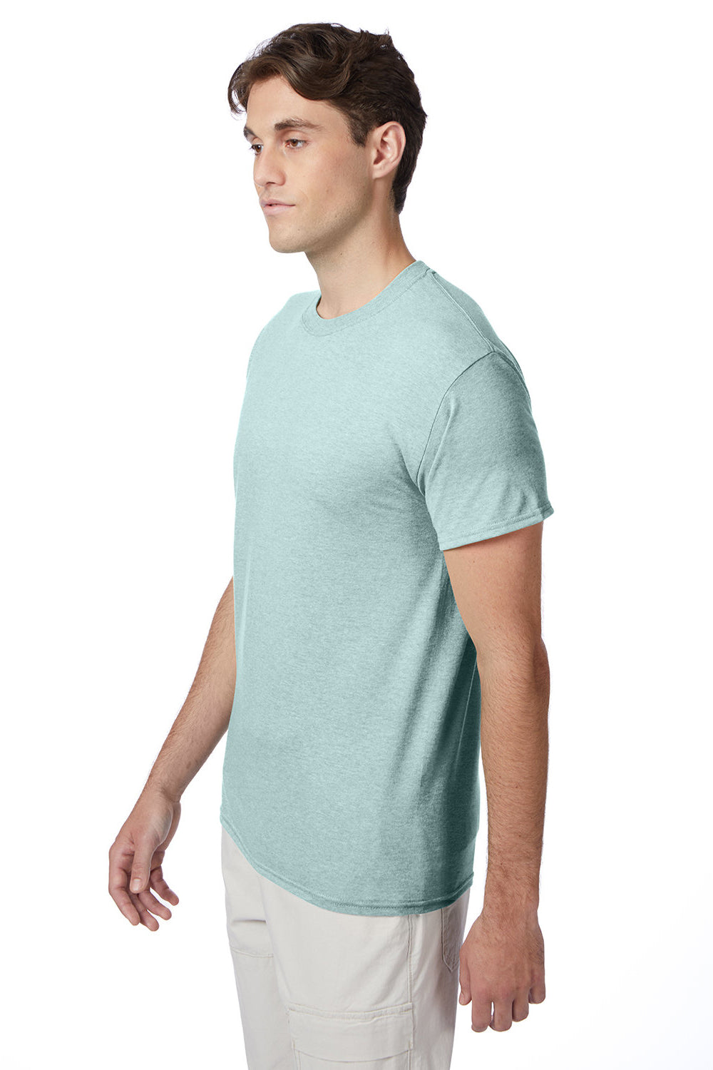 Hanes 42TB Mens X-Temp FreshIQ Moisture Wicking Short Sleeve Crewneck T-Shirt Heather Ice Fall Model 3Q