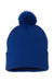 Sportsman SP15 Mens Pom-Pom Cuffed Beanie Royal Blue Flat Front