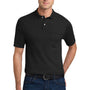 Jerzees Mens SpotShield Stain Resistant Short Sleeve Polo Shirt w/ Pocket - Black