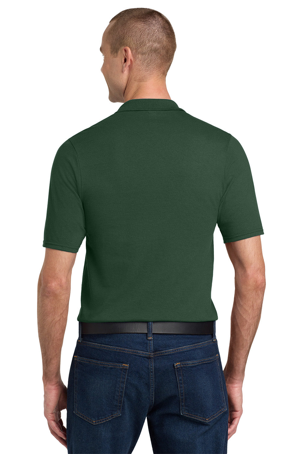 Jerzees 436MP/436P/436MPR Mens SpotShield Stain Resistant Short Sleeve Polo Shirt w/ Pocket Forest Green Model Back