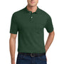 Jerzees Mens SpotShield Stain Resistant Short Sleeve Polo Shirt w/ Pocket - Forest Green