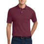 Jerzees Mens SpotShield Stain Resistant Short Sleeve Polo Shirt w/ Pocket - Maroon