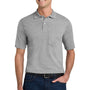 Jerzees Mens SpotShield Stain Resistant Short Sleeve Polo Shirt w/ Pocket - Oxford Grey