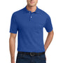 Jerzees Mens SpotShield Stain Resistant Short Sleeve Polo Shirt w/ Pocket - Royal Blue