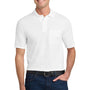 Jerzees Mens SpotShield Stain Resistant Short Sleeve Polo Shirt w/ Pocket - White