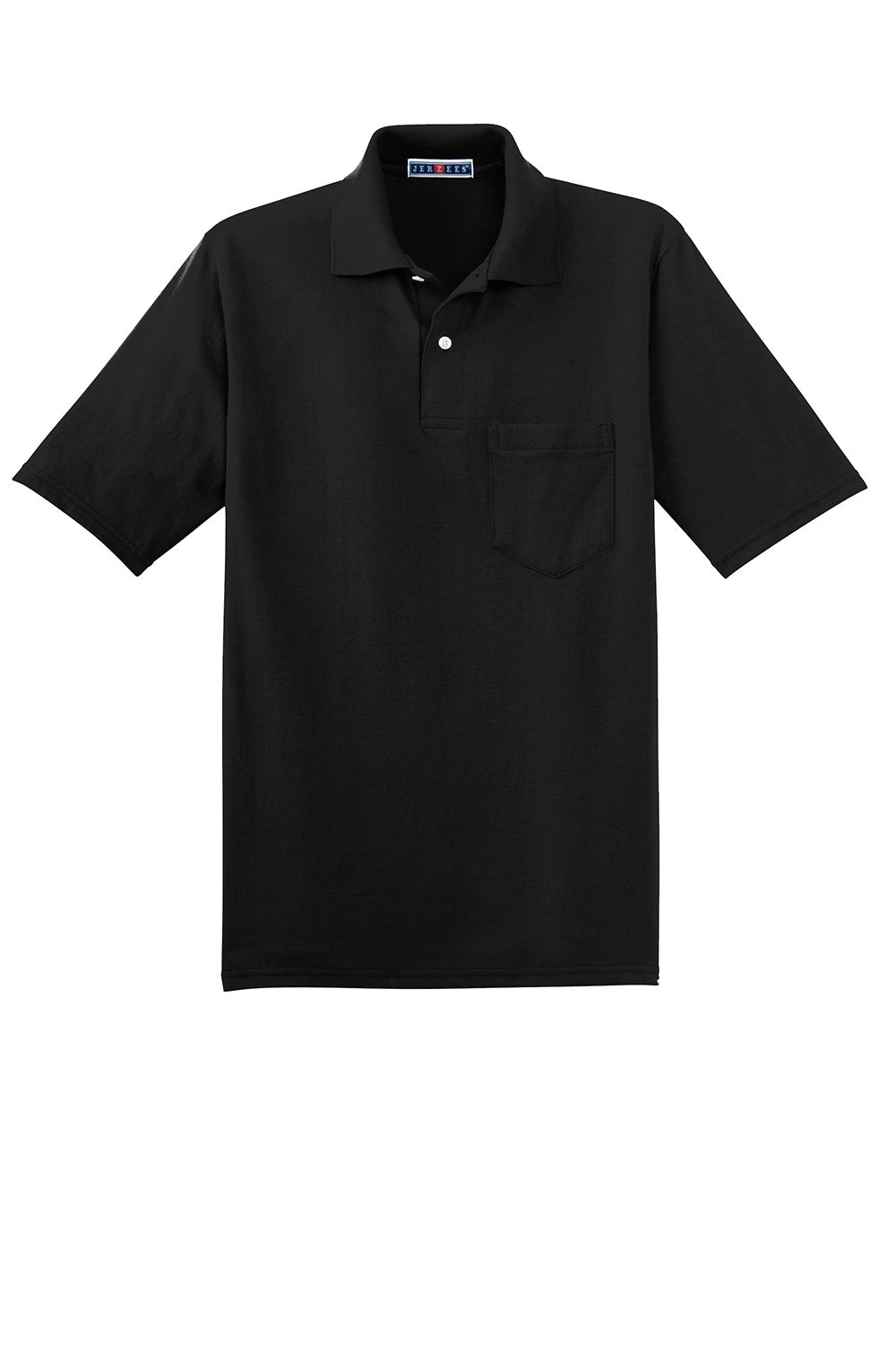 Jerzees 436MP/436P/436MPR Mens SpotShield Stain Resistant Short Sleeve Polo Shirt w/ Pocket Black Flat Front